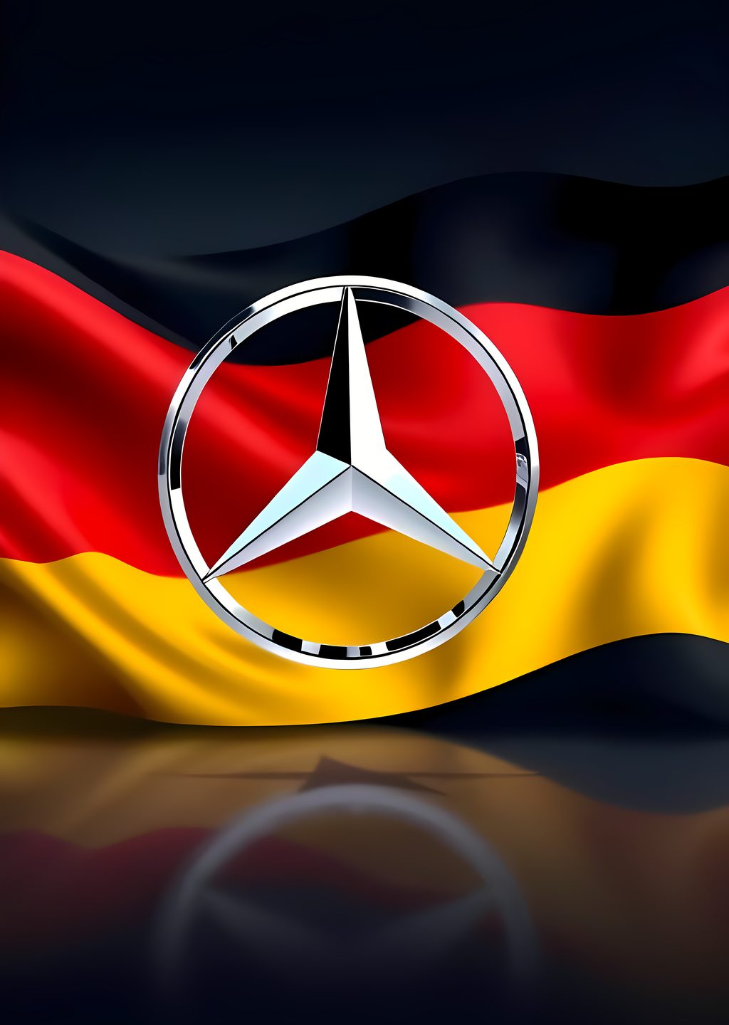 Mercedes Logo ve Almanya Bayrağı