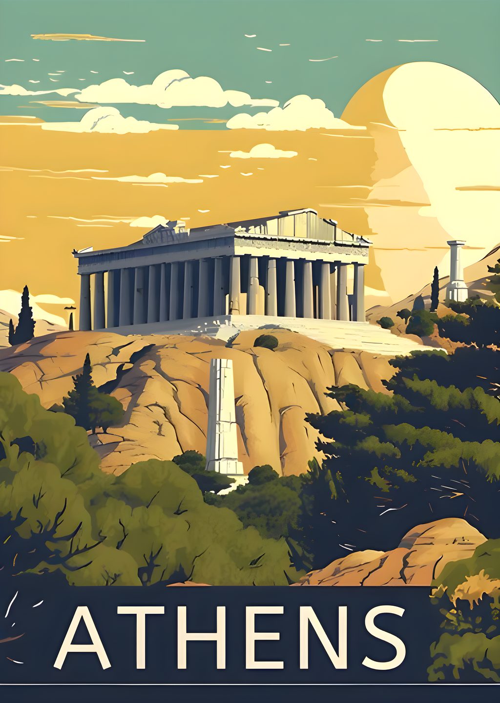Athens Vintage Poster