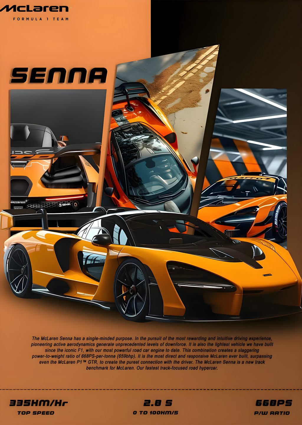 McLaren Senna Spor Araba Poster