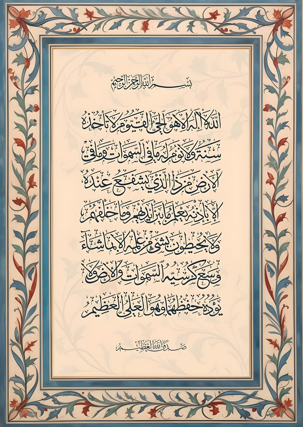 Ayat ul Kursi Arabic Calligraphy