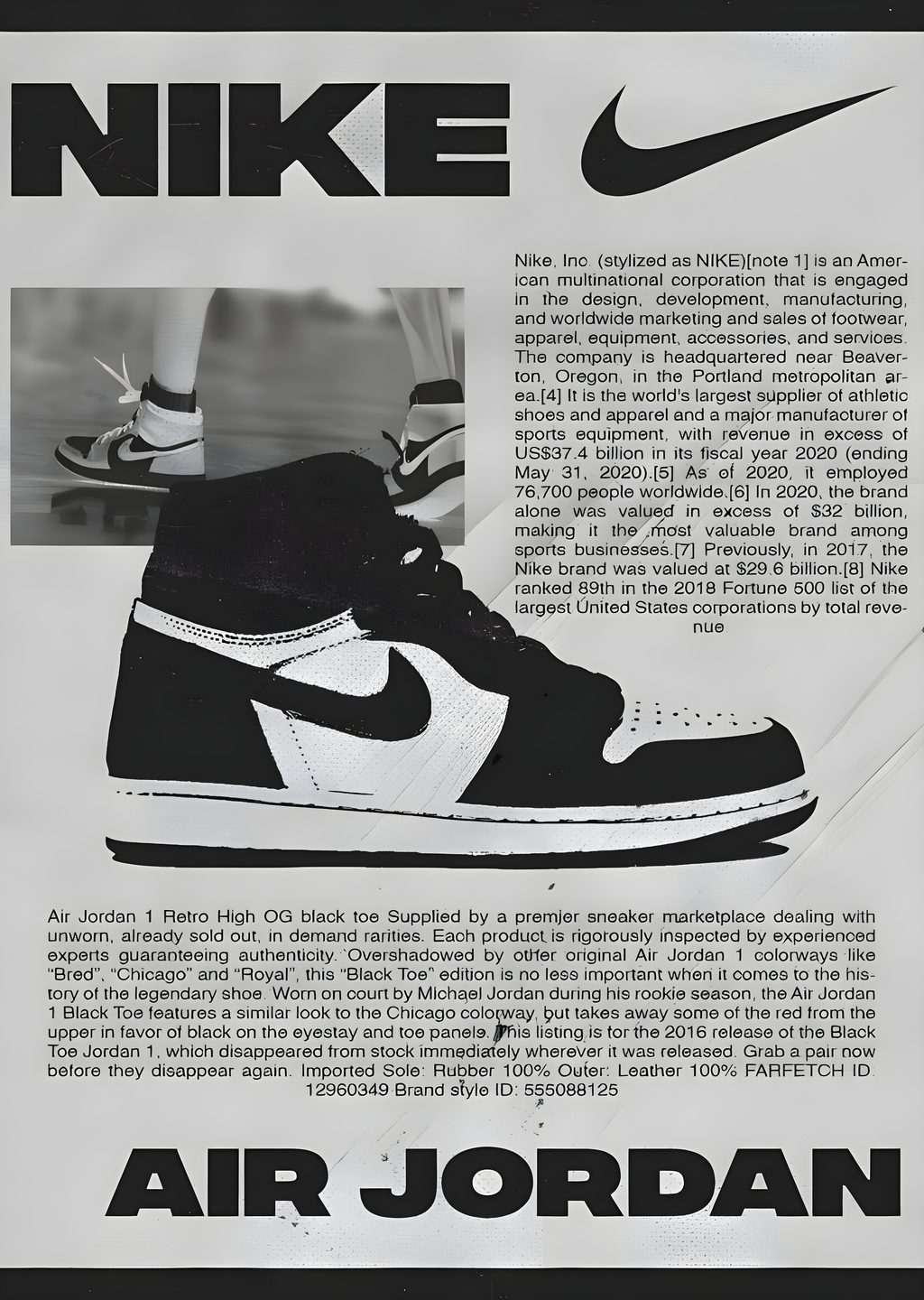 Air Jordan 1 Retro High OG Black Toe