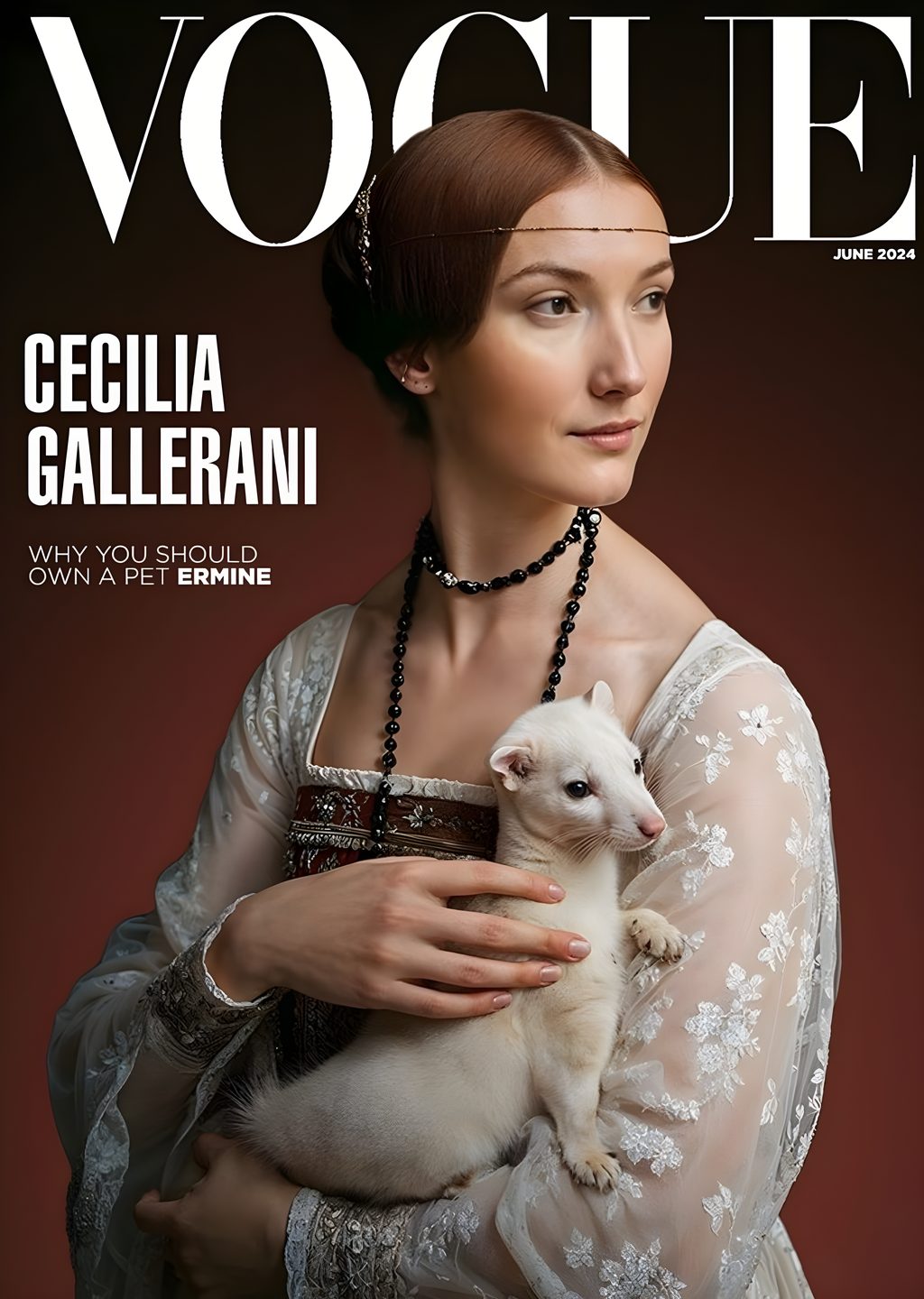 Cecilia Gallerani: Ermine ile Vintage Portre