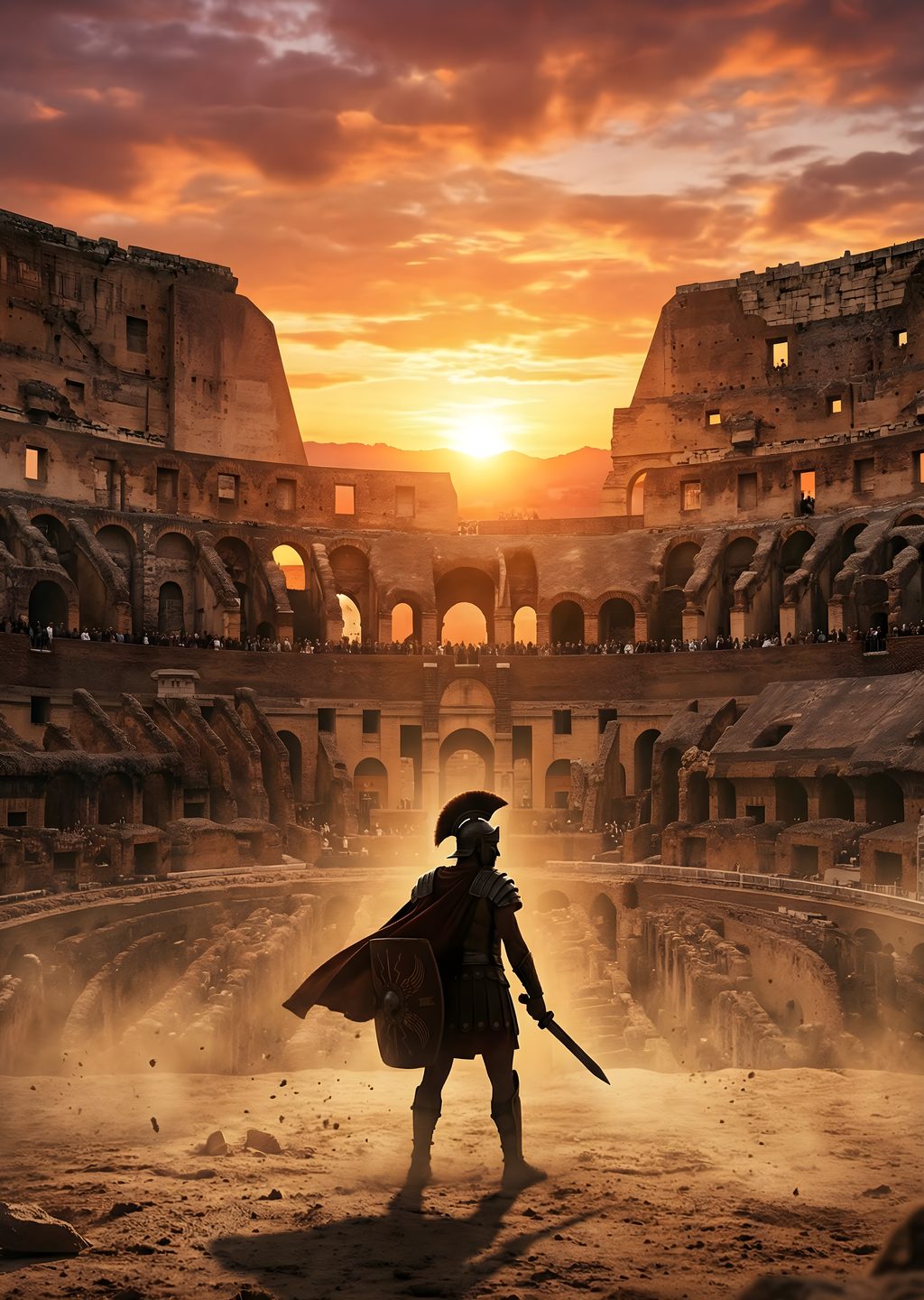 Gladiatörün Colosseum Sahnesi