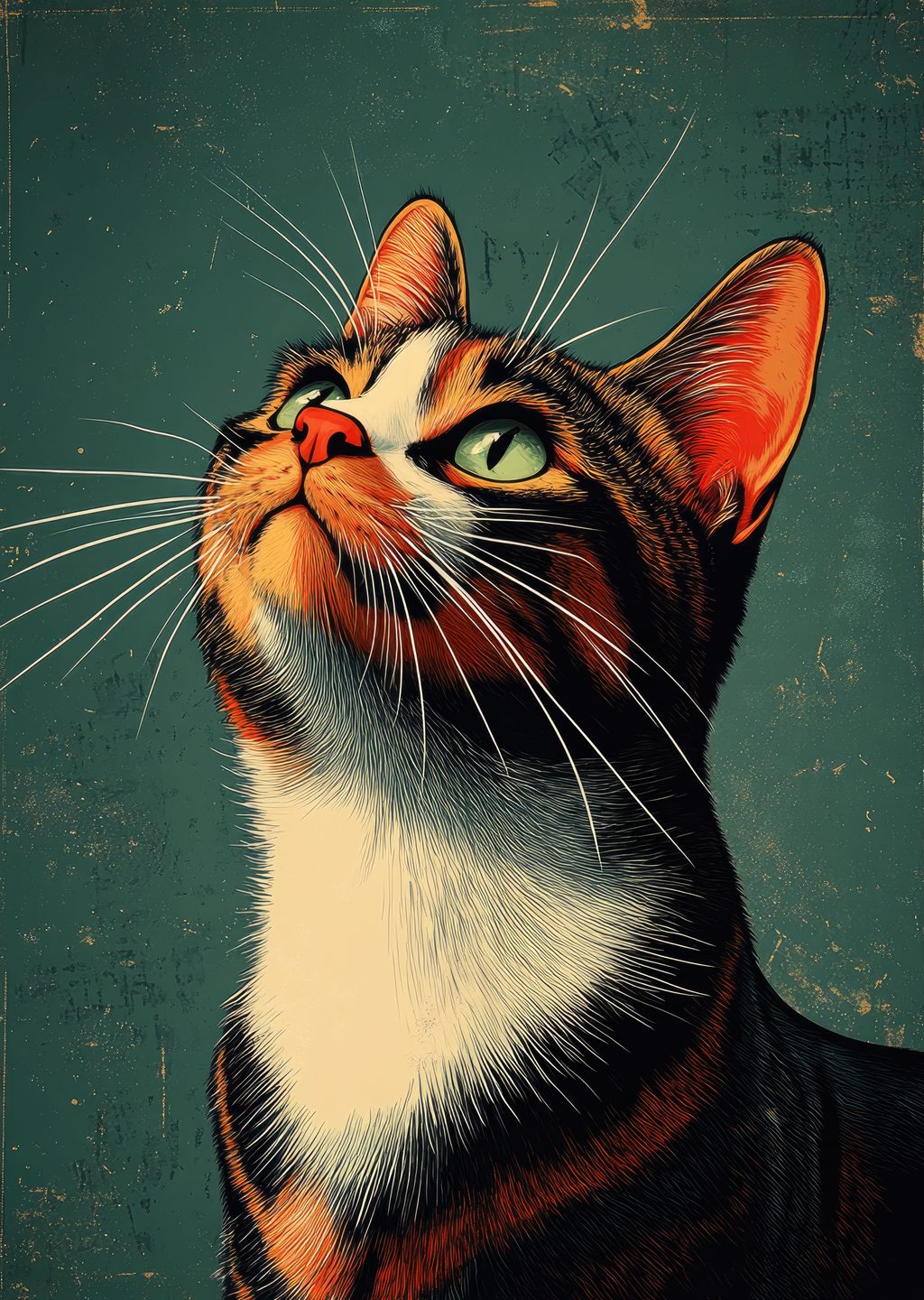 Renkli Kedi Portresi