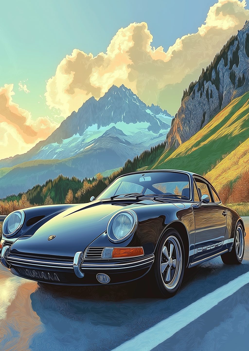 Klasik Porsche 911: Dağ Manzarasında