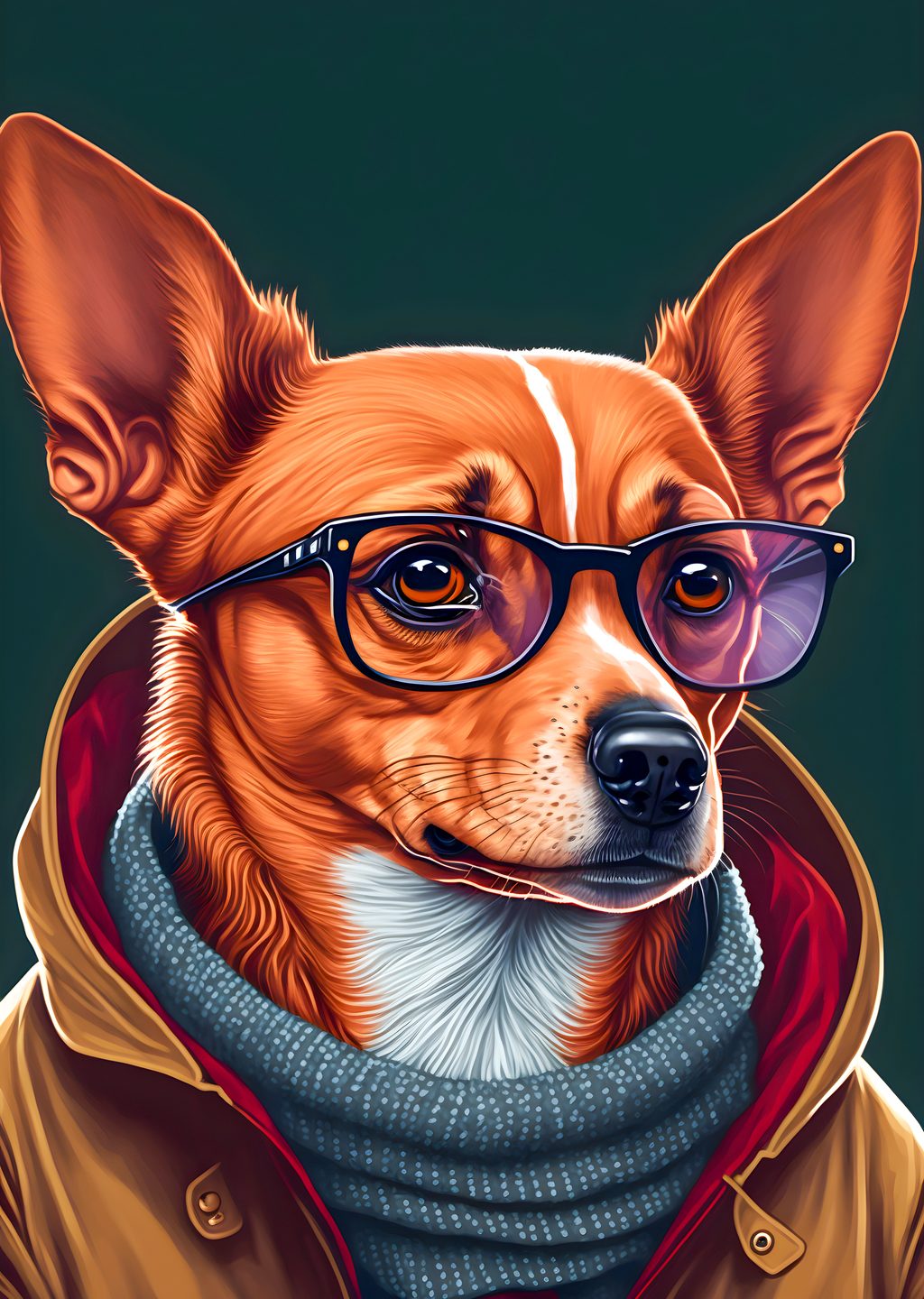 Akıllı Gözlük Takmış Sevimli Köpek