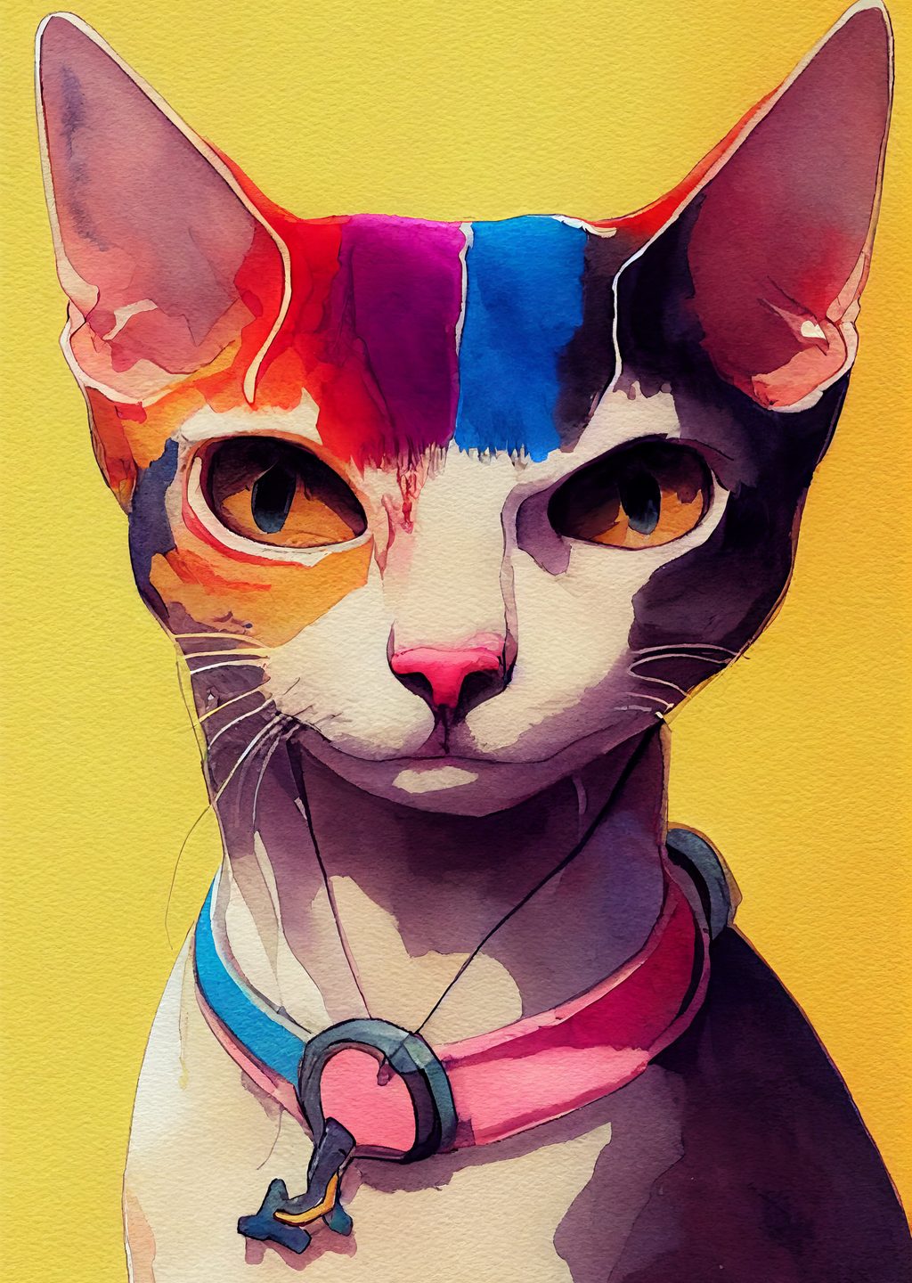 Renkli Kedi Portresi