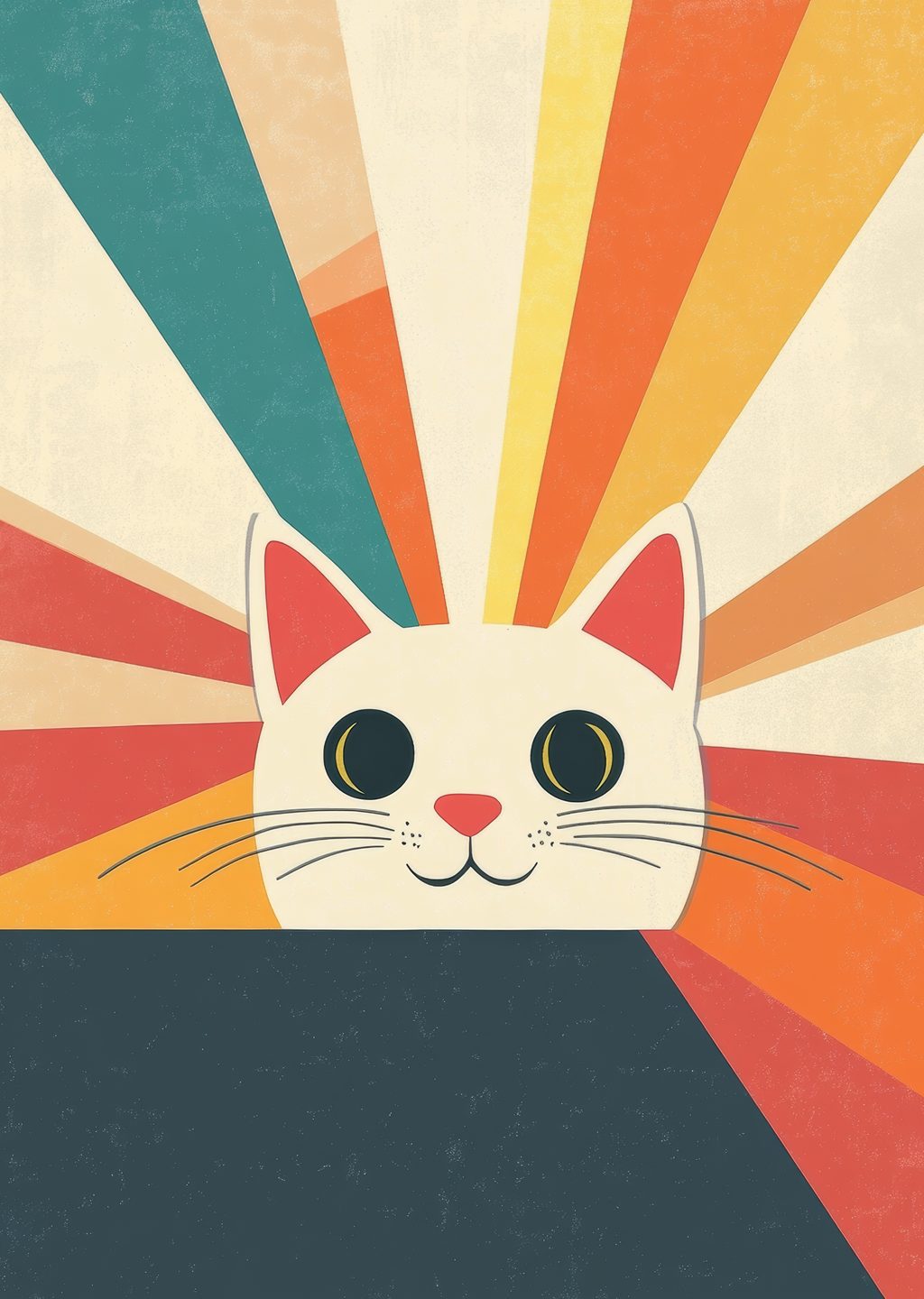Minimalist Kedi İllüstrasyonu