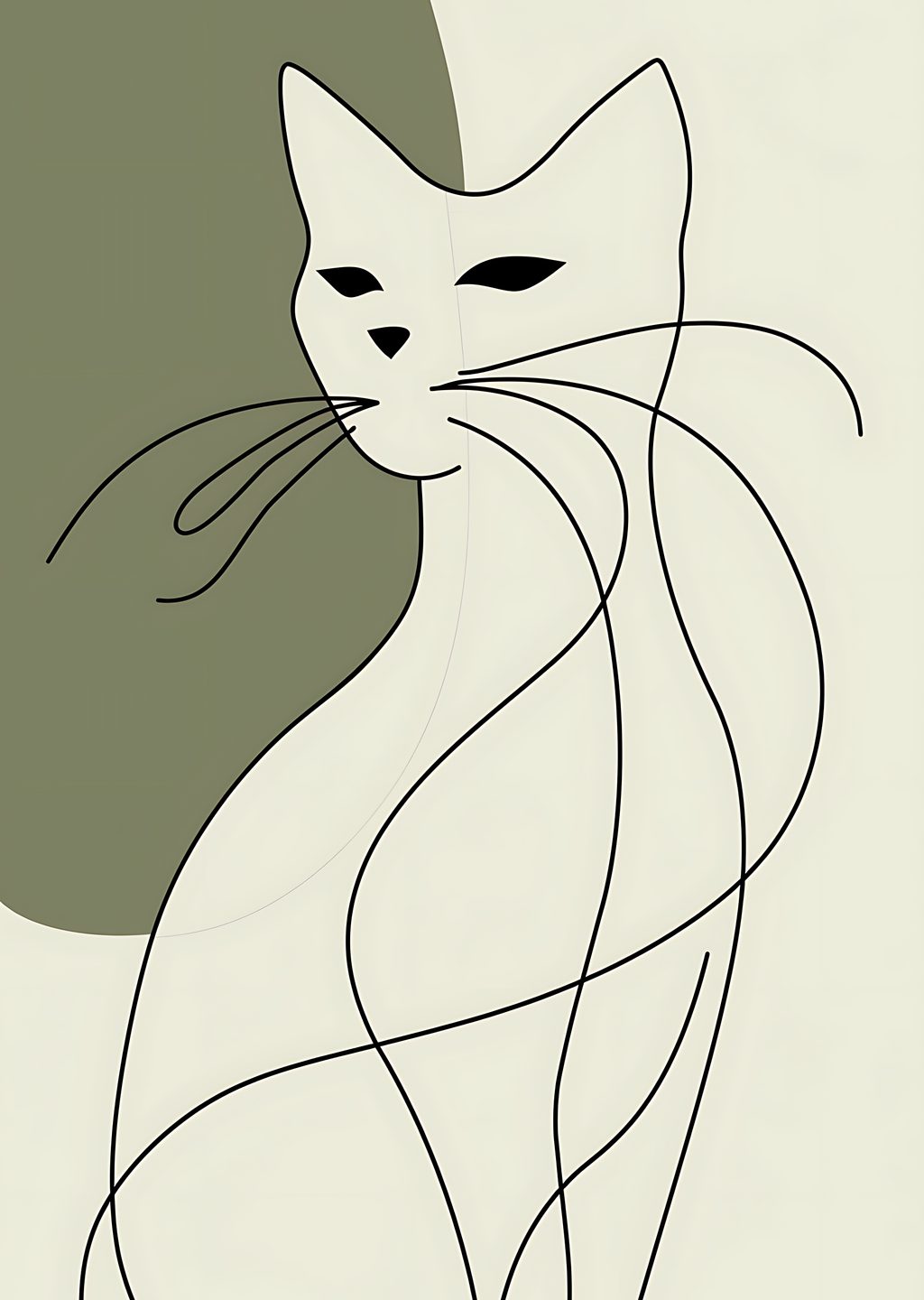 Modern Kedi İllüstrasyonu
