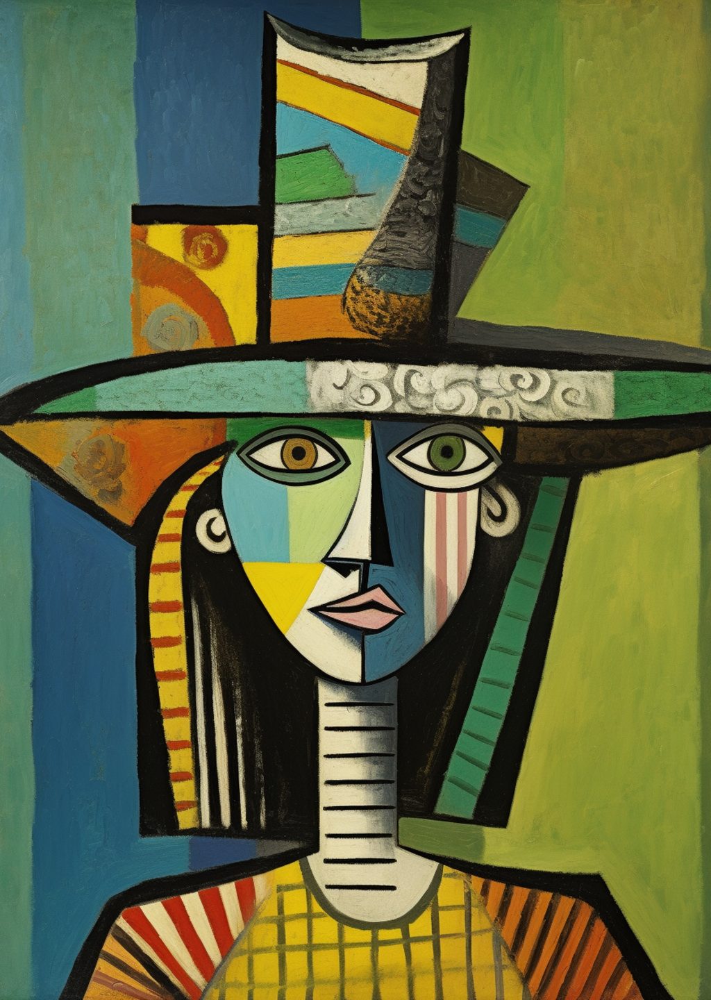 Picasso Tarzı Şapkalı Yüz