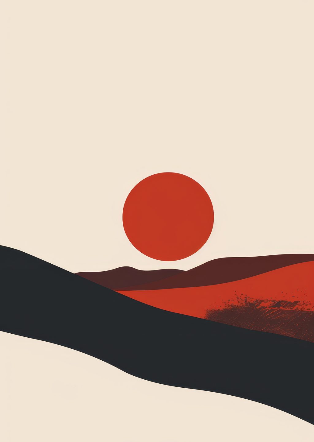 Minimalist Güneş Manzarası
