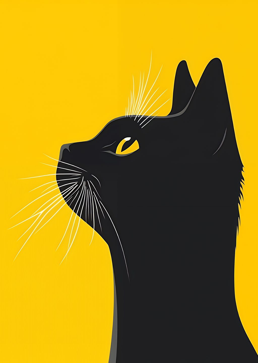 Minimalist Siyah Kedi İllüstrasyonu
