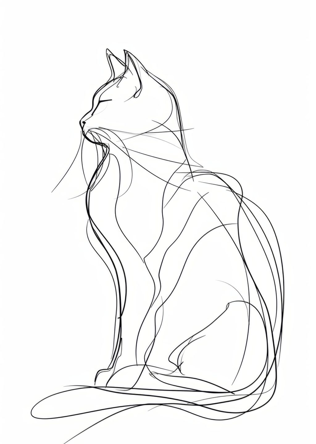 Minimalist Kedi İllüstrasyonu
