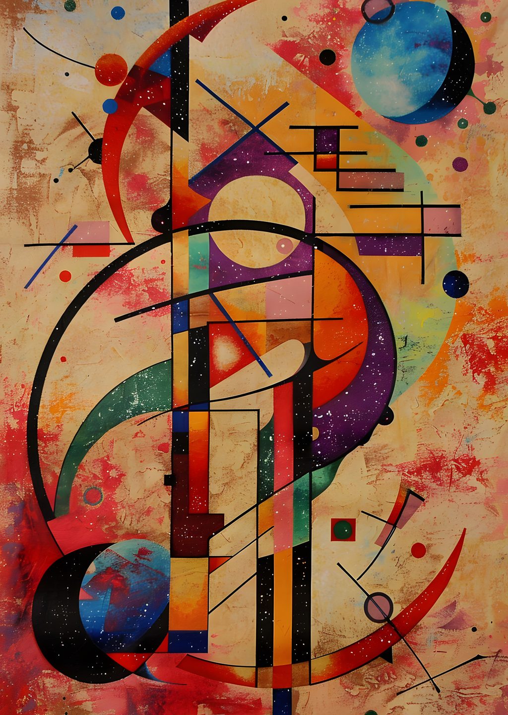 Soyut Sanat: Renkli Geometrik Kompozisyon
