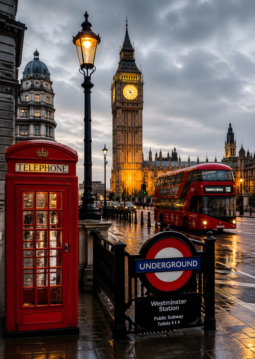 Big Ben ve Klasik Londra Otobüsü