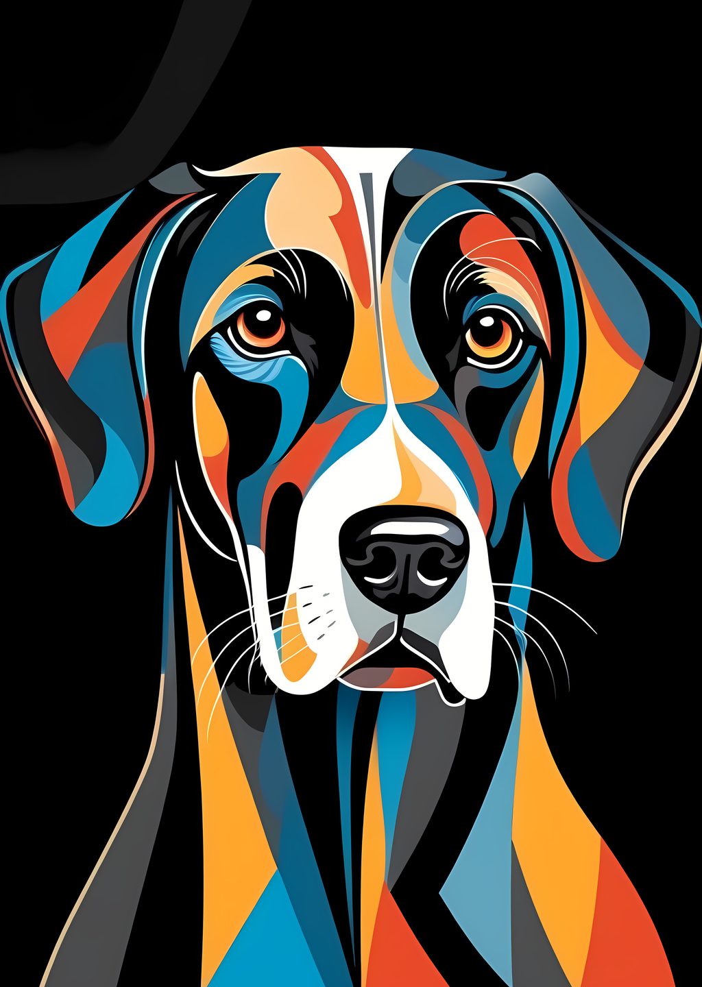 Renkli Köpek Portresi