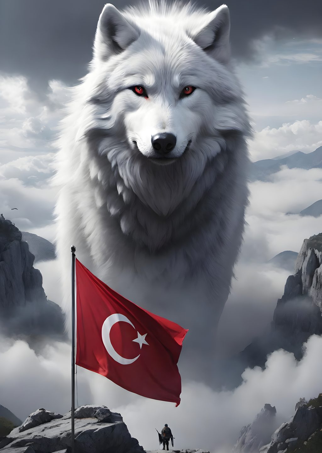 Beyaz Kurt ve Türk Bayrağı