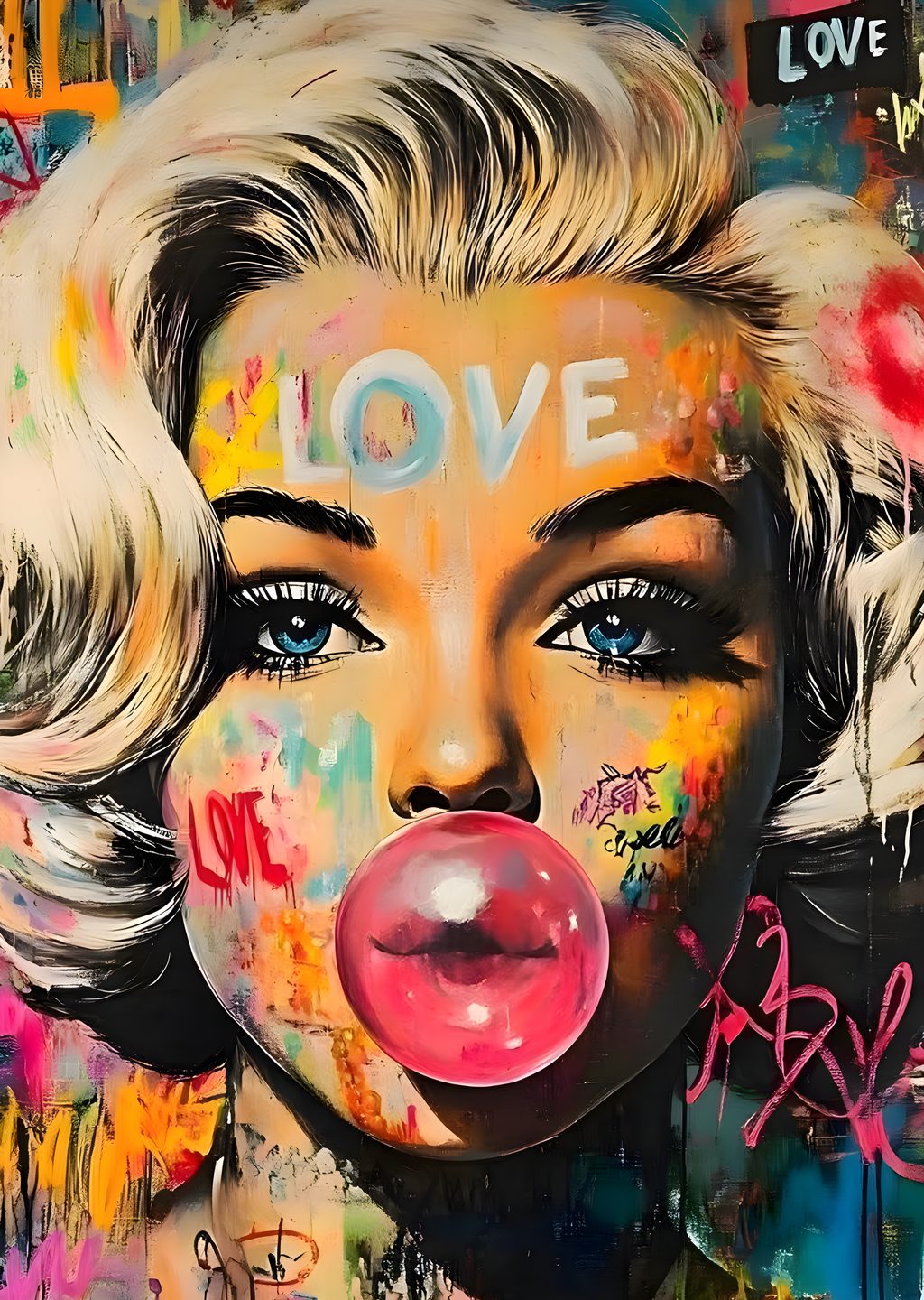 Love Yazılı Kız Portresi