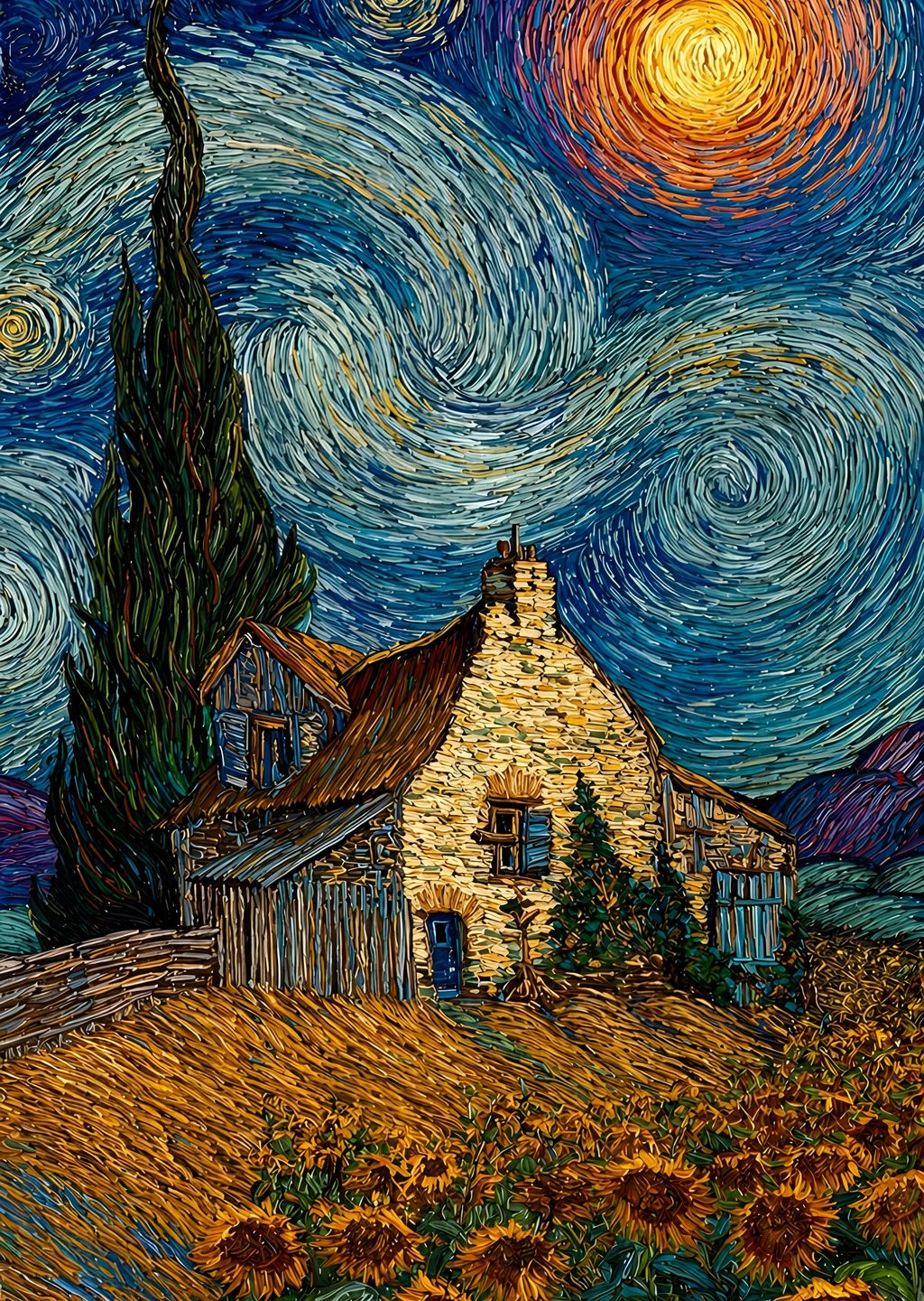 Van Gogh Stili: Ayçiçekli Çiftlik