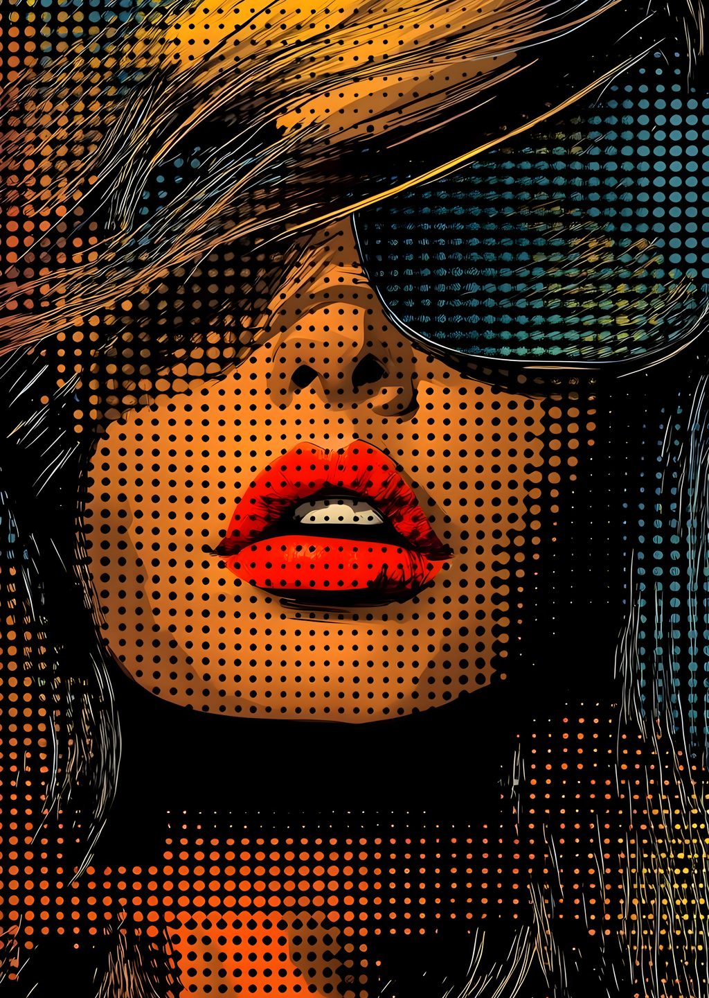Pop Art: Kırmızı Dudaklar ve Gözlük