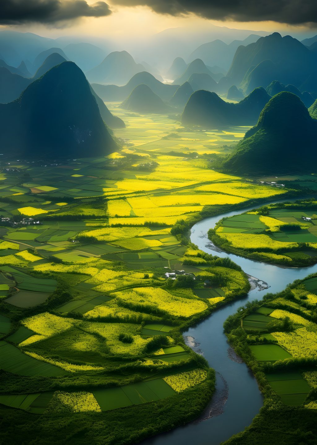Doğa Manzara: Güneşin Parçalı Ateşli Yolculuğu