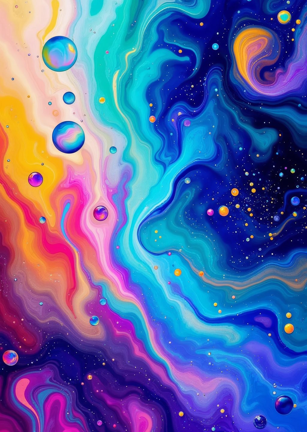 Renkli Soyut Akışkan Sanat Eseri