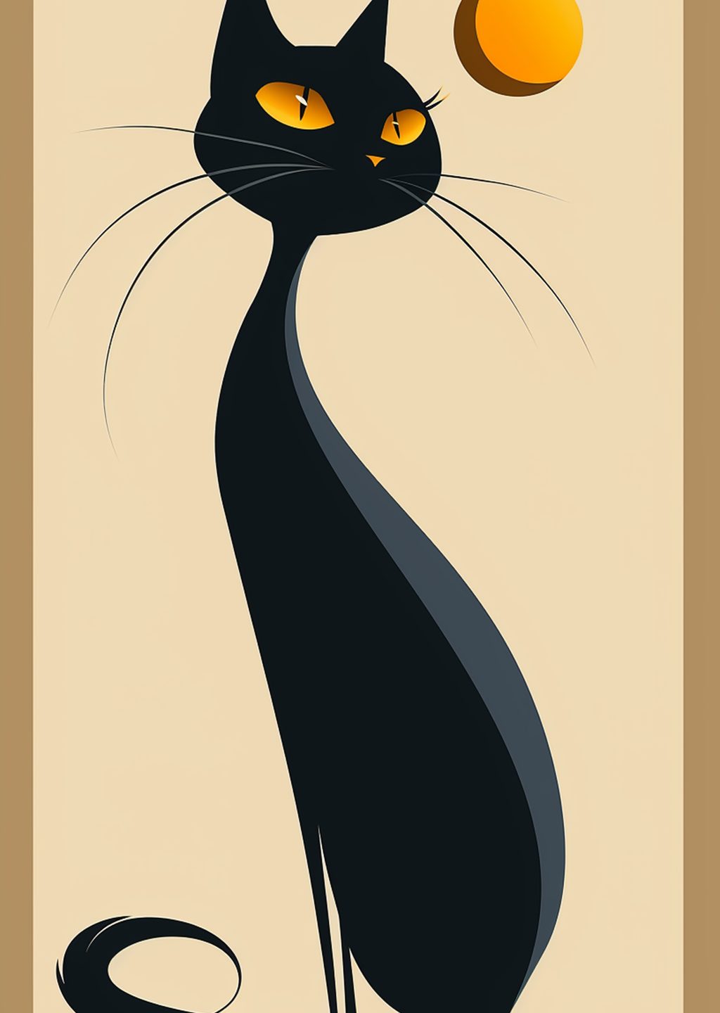 Minimalist Siyah Kedi İllüstrasyonu