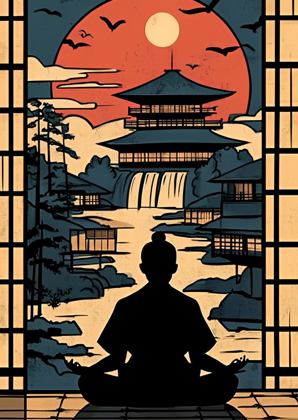 Meditasyon ve Japon Manzarası
