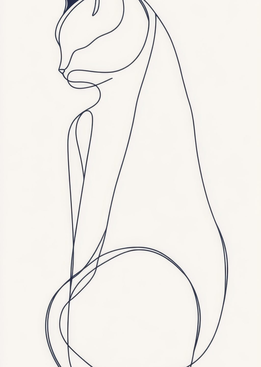 Minimalist Kedi İllüstrasyonu