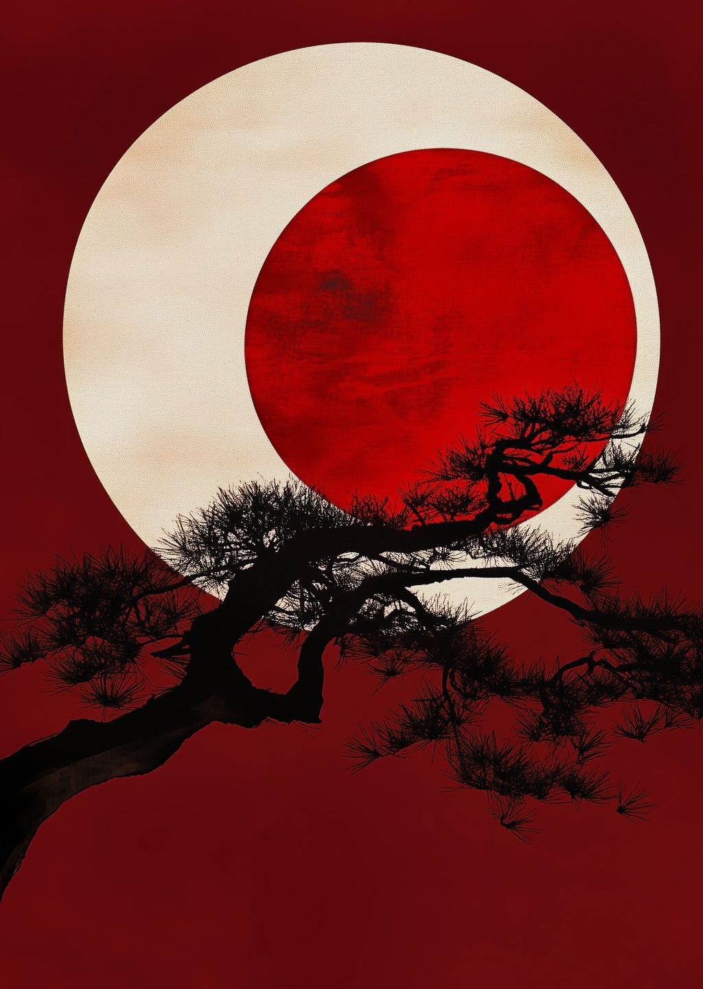 Japon Sanatı: Kırmızı Güneş ve Çam Ağacı