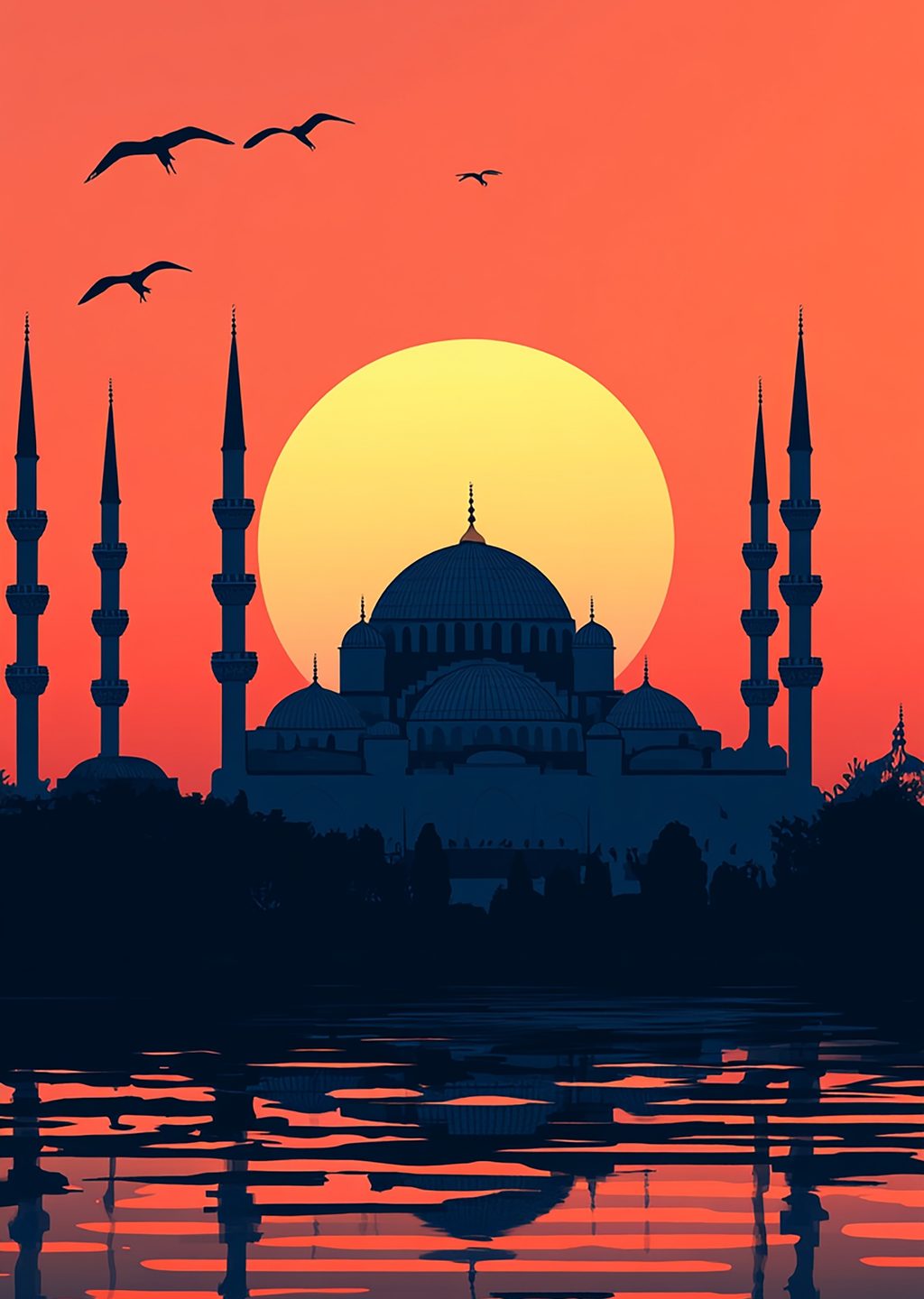 İstanbul Camisi: Gün Batımı Manzarası